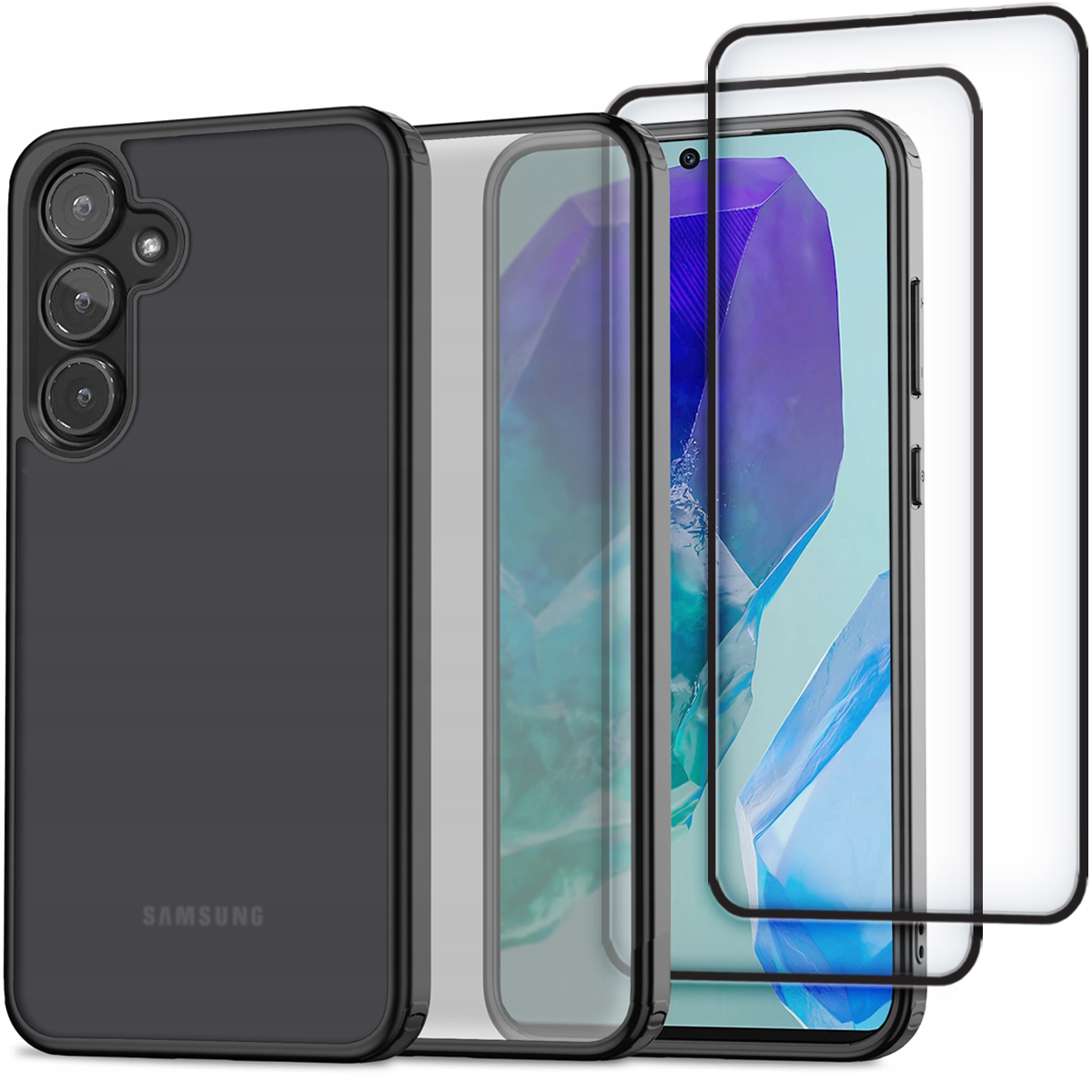 Tech-protect chrbty pre Samsung Galaxy M55 5G Ultra Hybrid bezfarebný + 2× tvrdené sklo Hofi pre Samsung Galaxy M55 5G 2 ks.
